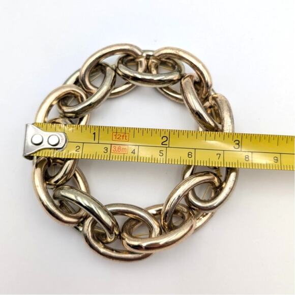 Nordstrom Women's Twisted Chunky Chain Link Bracelet Goldtone Plate - Picture 5 of 6